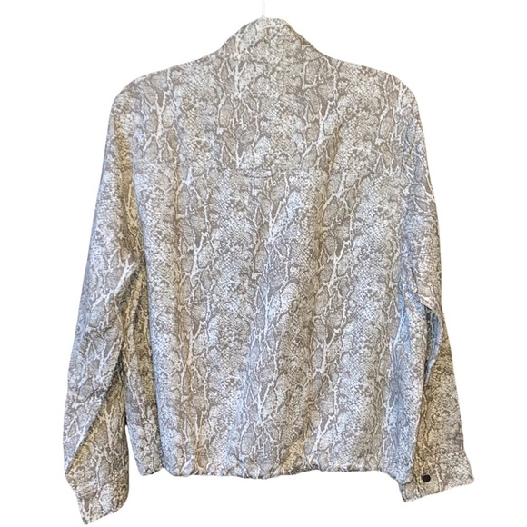 NEW Rails Tennessee Sand Snakeskin Funnel Neck Linen Blend Jacket - Picture 9 of 15